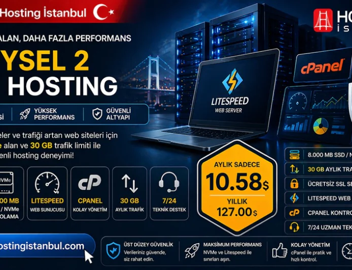 Hosting İstanbul'dan Bireysel 2 paketi: Aylık 10.58 dolar