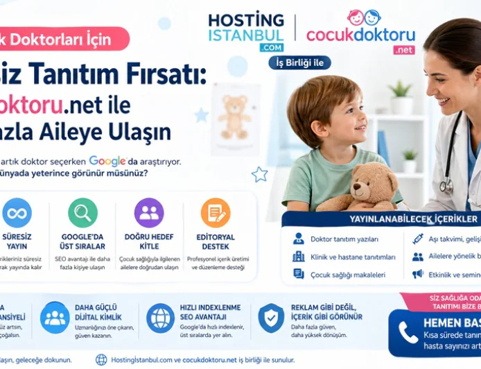 Çocuk doktorlarına dijital görünürlük için ücretsiz tanıtım fırsatı